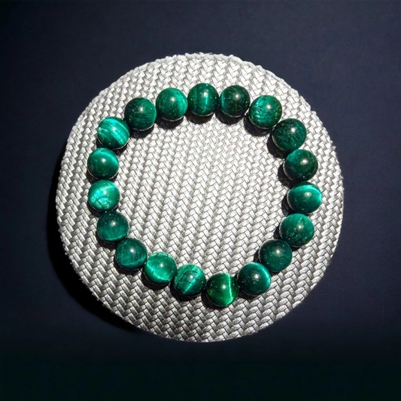 Jewelry - Green Tiger Eye Bracelet - 10mm Unisex